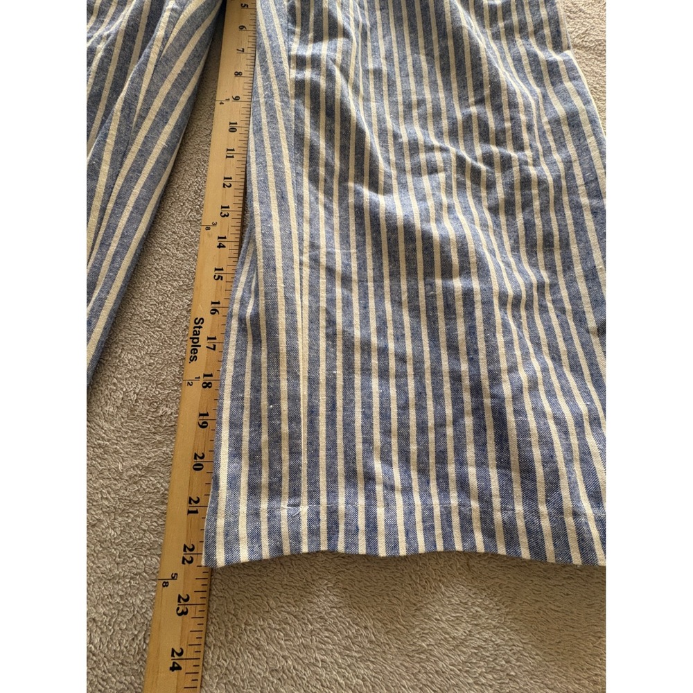 Greylin Blue White Striped Halter Front Tie Wide Leg Jumpsuit Womens Medium - Picture 5 of 10